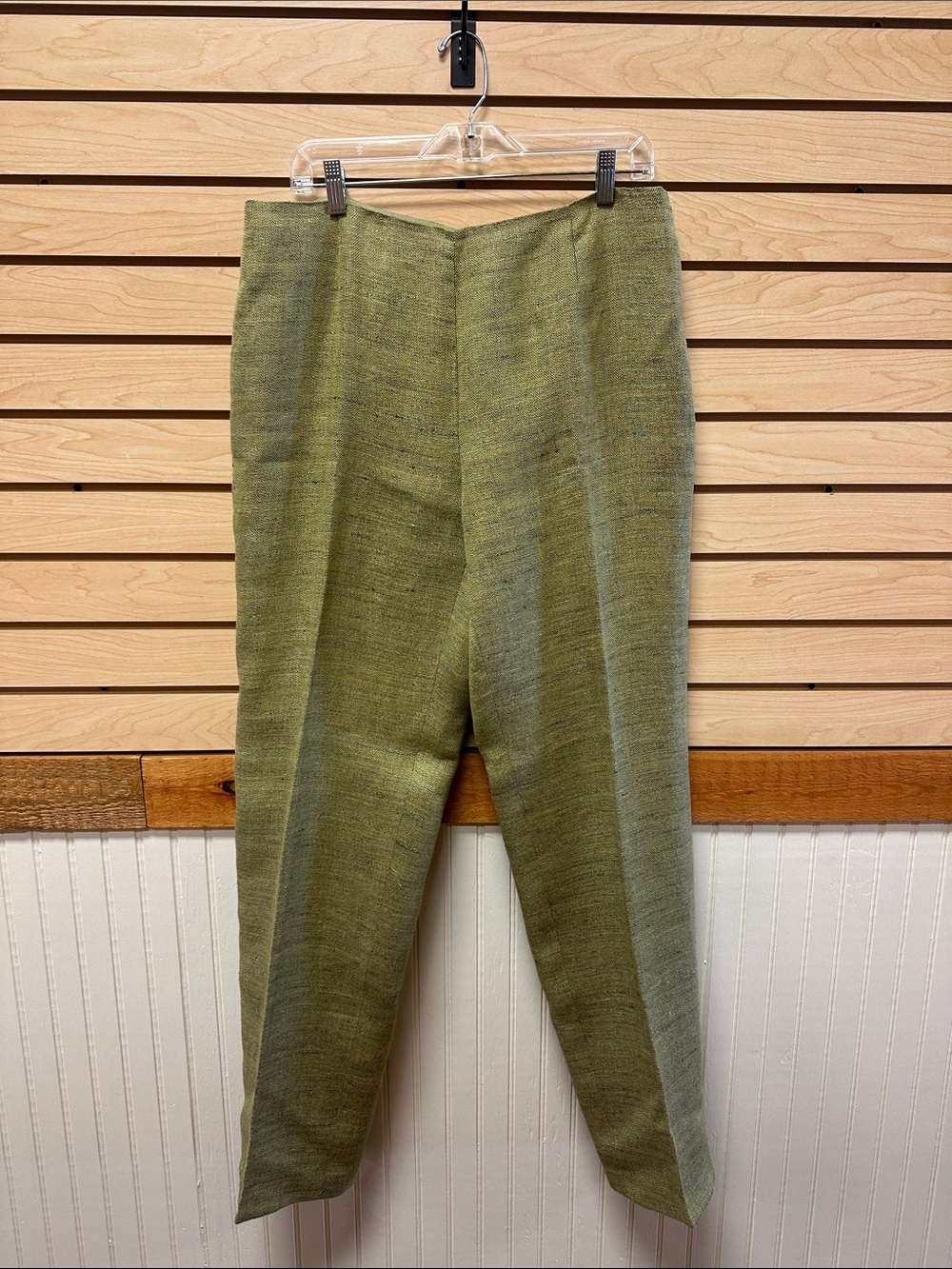 Dana Buchman Moss Green Tailored High-Waist Trousers